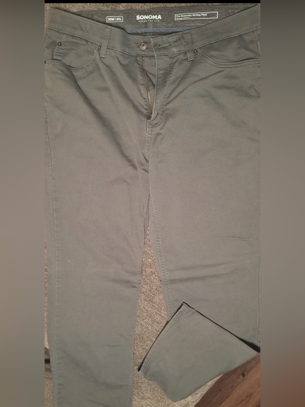 Sonoma Men's Dark Gray Slim Chinos